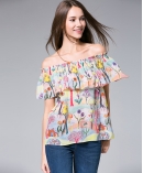 Flowers Printed silk crepe top